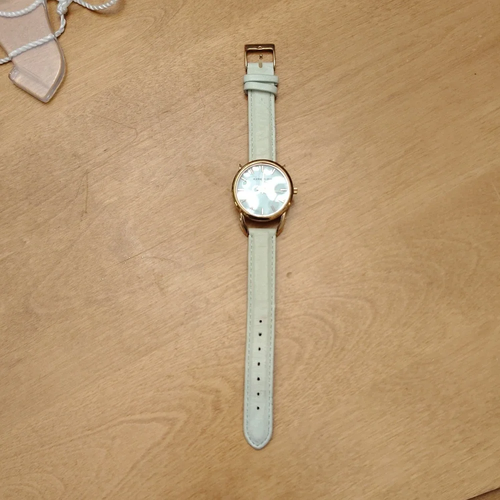 Anne Klein Gold Case with pale mint green Strap